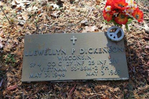 LLEWELLYN P DICKENSON MEMORIAL CEMETERY STONE