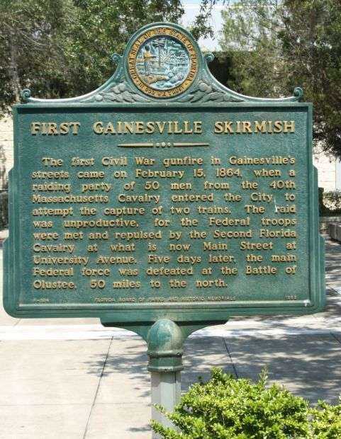 FIRST GAINESVILLE SKIRMISH WAR MEMORIAL MARKER