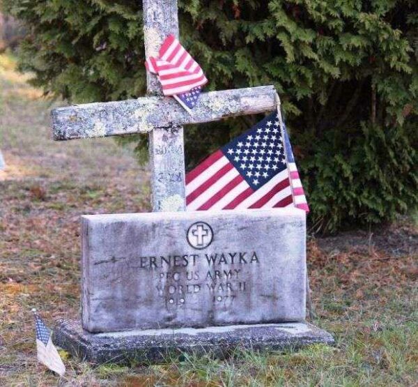 ERNEST WAYKA MEMORIAL CEMETERY STONE