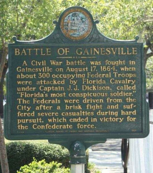 BATTLE OF GAINESVILLE WAR MEMORIAL MARKER