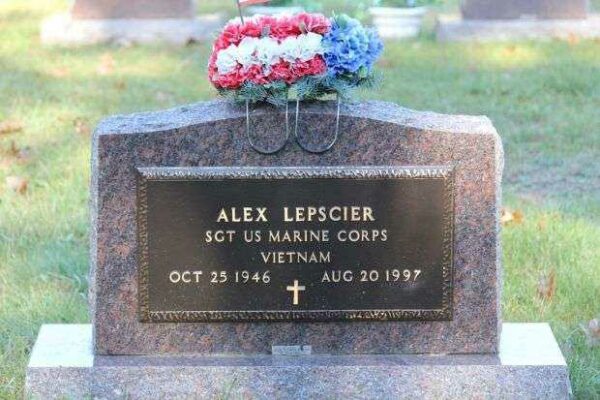 ALEX J LEPSCIER MEMORIAL CEMETERY STONE