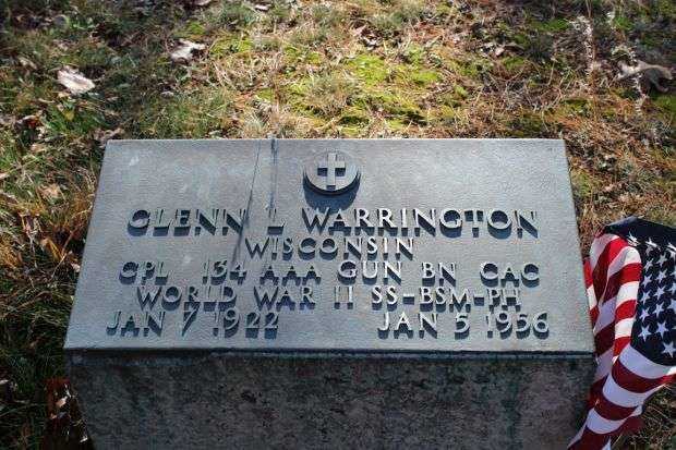 GLENN L WARRINGTON MEMORIAL CEMETERY STONE