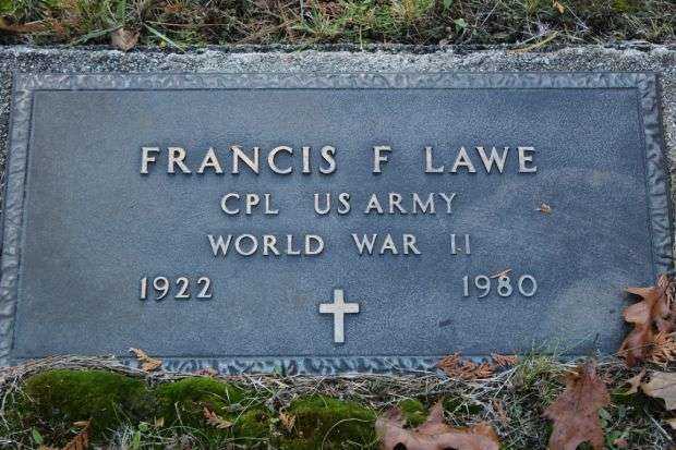 FRANCIS F LAWE MEMORIAL CEMETERY STONE