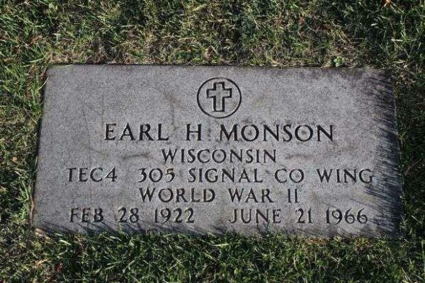 EARL H MONSON MEMORIAL CEMETERY STONE