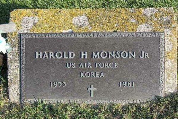 HAROLD H MONSON JR MEMORIAL CEMETERY STONE