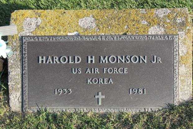 HAROLD H MONSON JR MEMORIAL CEMETERY STONE