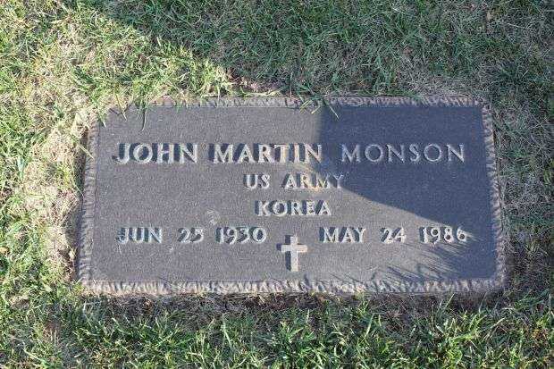 JOHN MARTIN MONSON MEMORIAL CEMETERY STONE