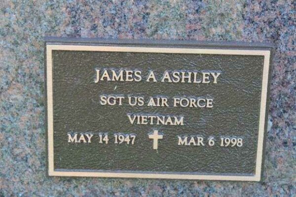 JAMES A ASHLEY MEMORIAL CEMETERY STONE