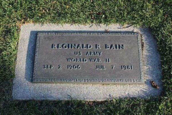 REGINALD R BAIN MEMORIAL CEMETERY STONE