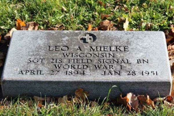 LEO A MIELKE MEMORIAL CEMETERY STONE