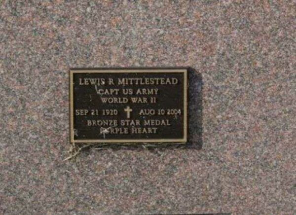 LEWIS R. MITTLESTEAD MEMORIAL CEMETERY STONE