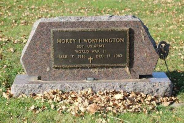MOREY I WORTHINGTON MEMORIAL CEMETERY STONE