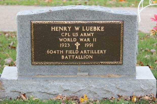 HENRY W LUEBKE MEMORIAL CEMETERY STONE