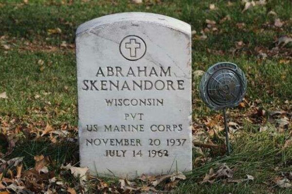 ABRAHAM SKENANDORE MEMORIAL CEMETERY STONE