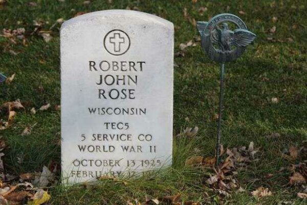 ROBERT JOHN ROSE MEMORIAL CEMETERY STONE