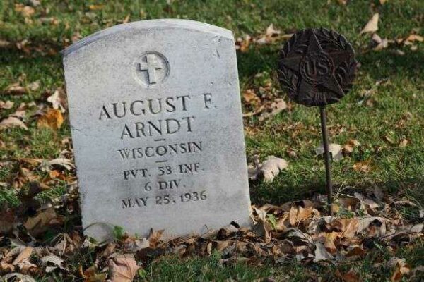 AUGUST F ARNDT MEMORIAL CEMETERY STONE