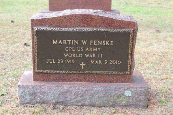 MARTIN W FENSKE MEMORIAL CEMETERY STONE