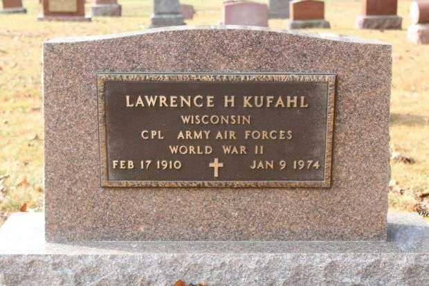 LAWRENCE H KUFAHL MEMORIAL CEMETERY STONE