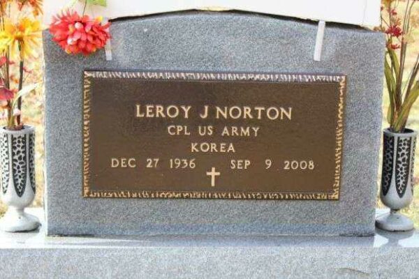 LEROY J NORTON MEMORIAL CEMETERY STONE