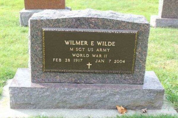 WILMER E WILDE MEMORIAL CEMETERY STONE