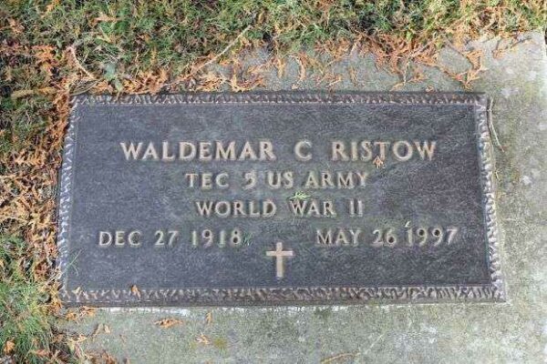 WALDEMAR C RISTOW MEMORIAL CEMETERY STONE