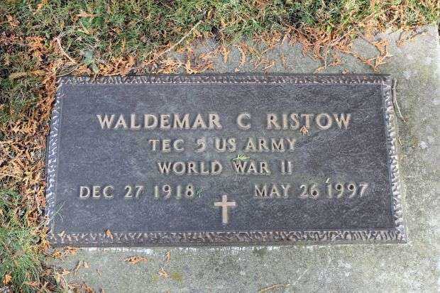 WALDEMAR C RISTOW MEMORIAL CEMETERY STONE