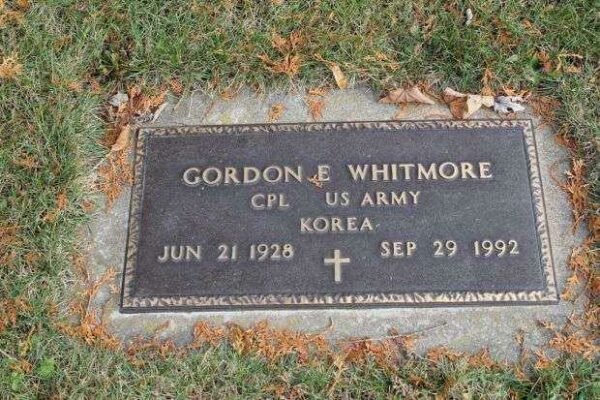 GORDON E WHITMORE MEMORIAL CEMETERY STONE