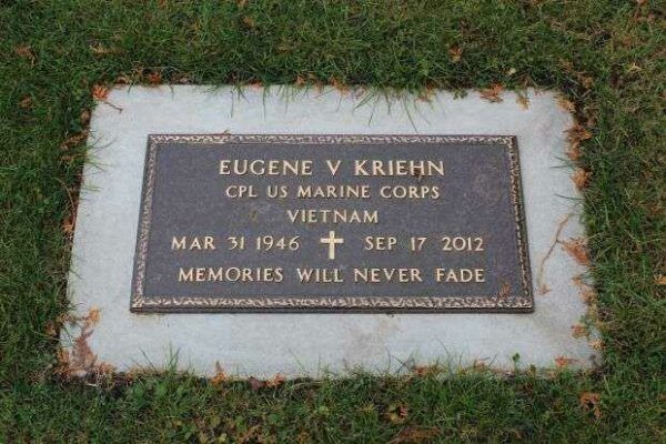 EUGENE V KRIEHN MEMORIAL CEMETERY STONE
