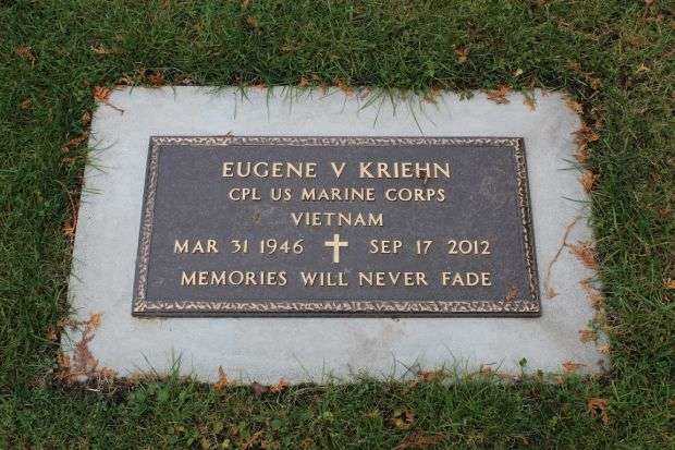 EUGENE V KRIEHN MEMORIAL CEMETERY STONE