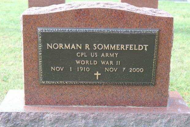 NORMAN R SOMMERFELDT MEMORIAL CEMETERY STONE