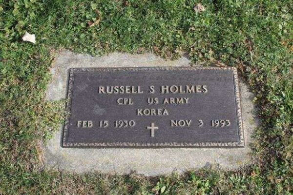 RUSSELL S HOLMES MEMORIAL CEMETERY STONE
