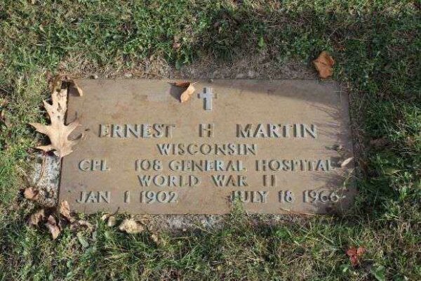 ERNEST H MARTIN MEMORIAL CEMETERY STONE