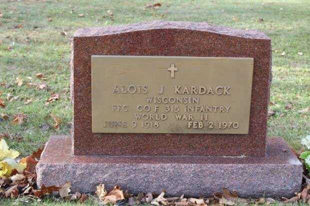 ALOIS J KARDACK MEMORIAL CEMETERY STONE