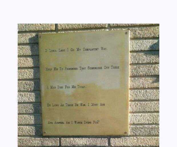 HEARTLAND YOUTH FOR DECENCY VIETNAM WAR MEMORIAL PLAQUE B