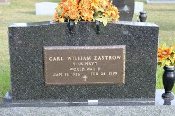 CARL WILLIAM ZASTROW MEMORIAL CEMETERY STONE