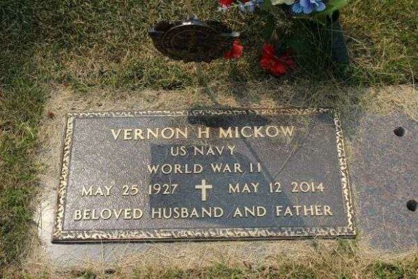 VERNON H MICKOW MEMORIAL CEMETERY STONE