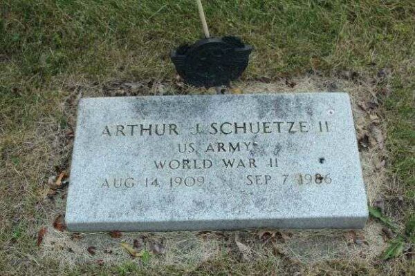 ARTHUR J SCHUETZE II MEMORIAL CEMETERY STONE