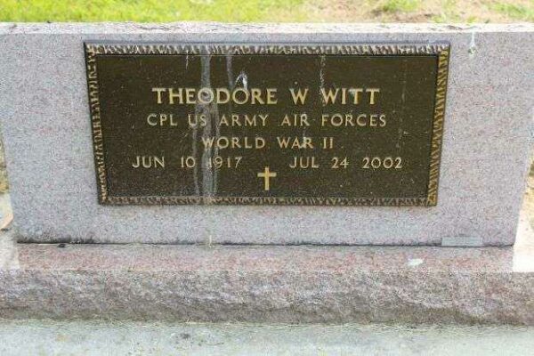 THEODORE W WITT MEMORIAL CEMETERY STONE