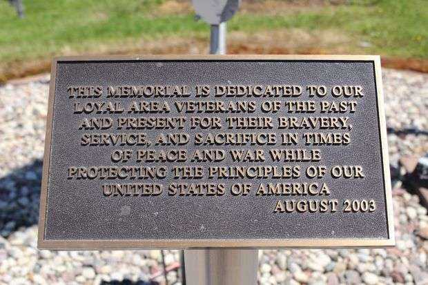 LOYAL AREA VETERANS MEMORIAL PLAQUE