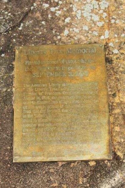 THROP LIBERTY TREE MEMORIAL PLAQUE