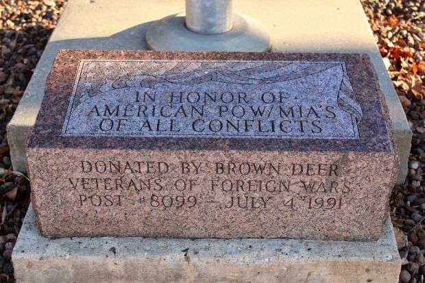 BROWN DEER V.F.W. POW/MIA’S MEMORIAL FLAGPOLE STONE