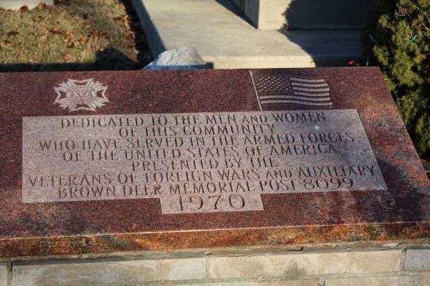 BROWN DEER V.F.W. VETERANS MEMORIAL FLAGPOLE STONE