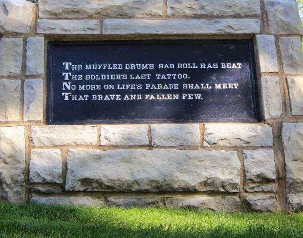 THE BIVOUAC OF THE DEAD MEMORIAL PLAQUE G