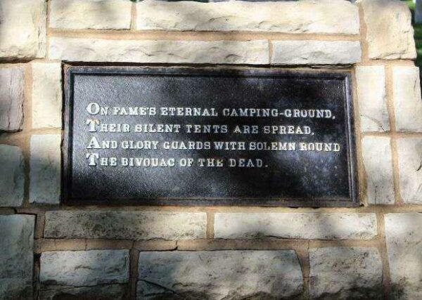 THE BIVOUAC OF THE DEAD MEMORIAL PLAQUE F