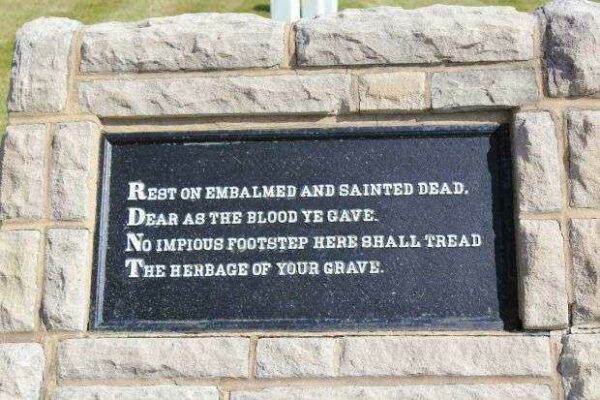 THE BIVOUAC OF THE DEAD MEMORIAL PLAQUE A