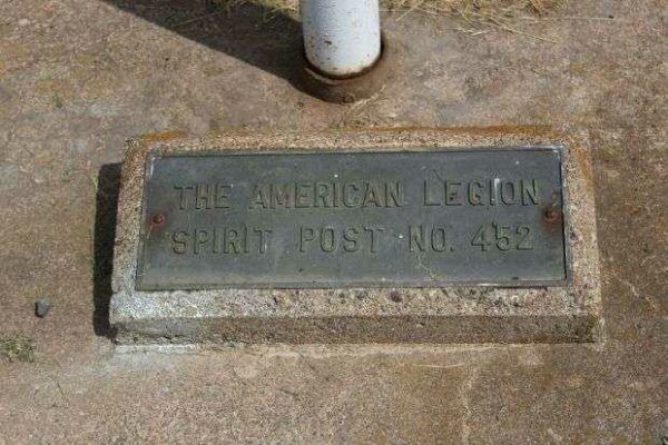 THE AMERICAN LEGION SPIRIT POST NO. 452 MEMORIAL FLAGPOLE PLAQUE