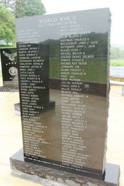 BLOOMINGTON VETERANS MEMORIAL STONE H