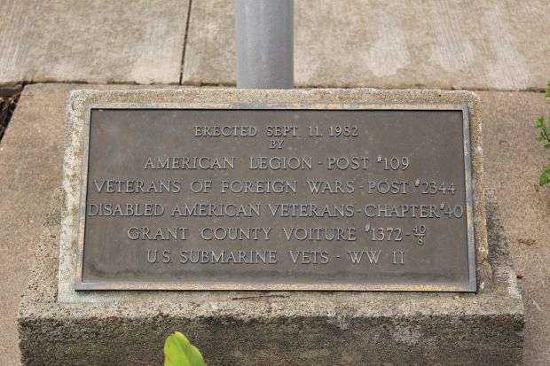 LANCASTER VETERANS FLAGPOLE MEMORIAL PLAQUE
