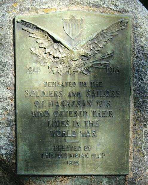 MARKESAN WORLD WAR I MEMORIAL PLAQUE