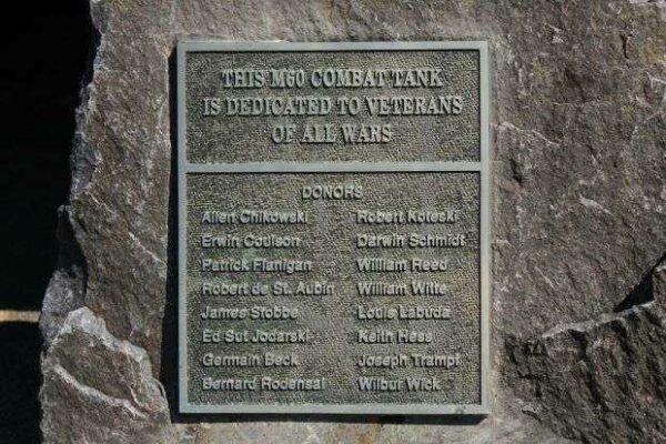 VFW POST 2925 M60 COMBAT TANK MEMORIAL PLAQUE